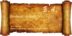 Bodosi Alpár névjegykártya